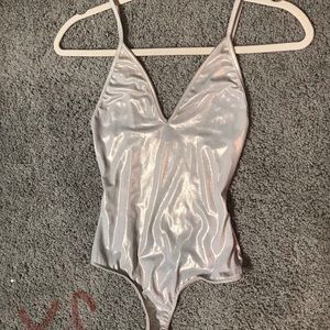 V-Cut Shimmery Body Suit